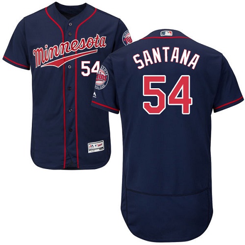 Twins #54 Ervin Santana Navy Blue Flexbase Authentic Collection Stitched MLB Jersey